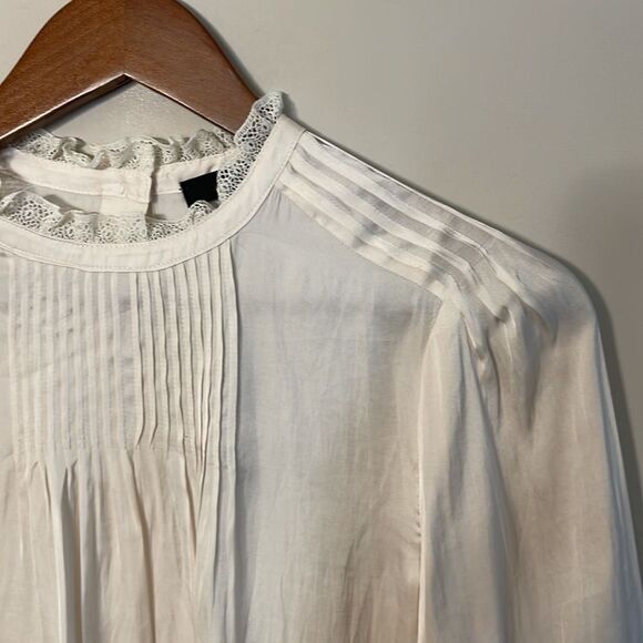 NWT J. Crew Ruffle-neck drapey top XS - Picture 5 of 11